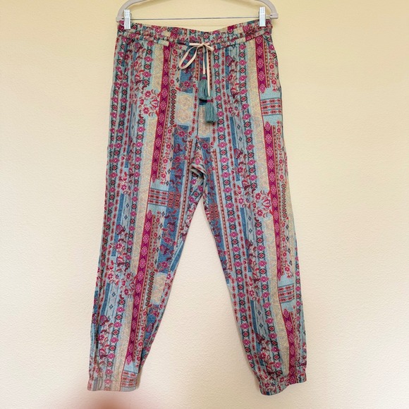 Sundance Pants - Sundance Jessenia Boho Tassel Festival Gypsy Beach Lightweight Jogger Pants M